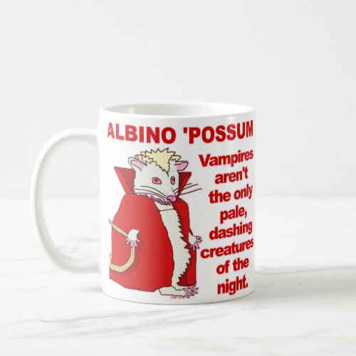 Funny Albino Possum Vampire Animal Coffee Mug