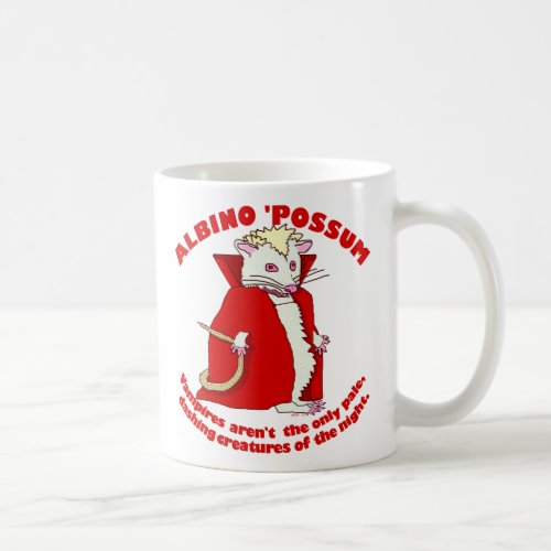 Funny Albino Possum Vampire Animal Humor Coffee Mug