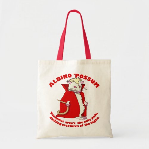 Funny Albino Possum Vampire Animal Humor Tote Bag