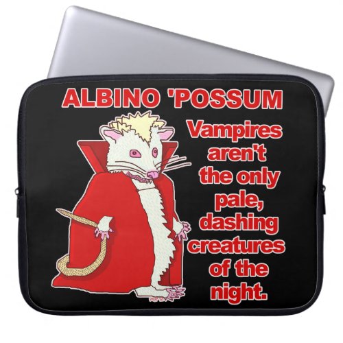 Funny Albino Possum Vampire Animal Laptop Sleeve