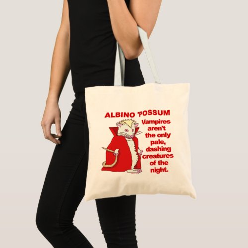 Funny Albino Possum Vampire Animal Tote Bag