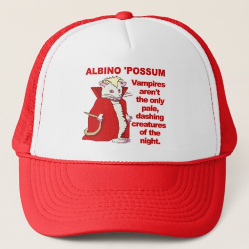 Funny Albino Possum Vampire Animal Trucker Hat