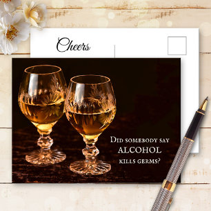 Funny Alcohol Drinks Get Well Soon Postcard
