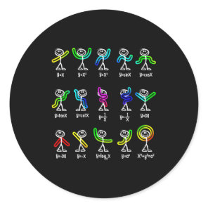 Funny Algebra Dance Function Math Teacher Geek Ner Classic Round Sticker