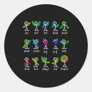 Funny Algebra Dance Function Math Teacher Geek Ner Classic Round Sticker