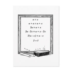 funny algebra joke postcard