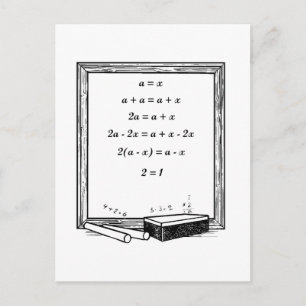 funny algebra joke postcard