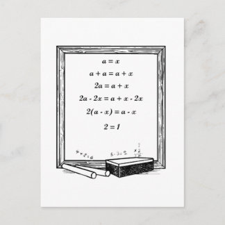 funny algebra joke postcard