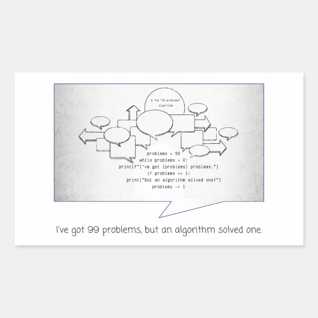 Funny Algorithm Rectangular Sticker | Zazzle