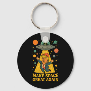 Funny Alien Abduction Trump Ufo Space Humor Tee Keychain