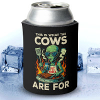 Funny Alien BBQ Grill Cow Abduction Joke Retro UFO