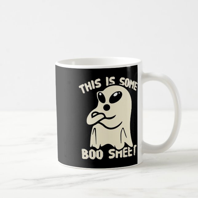 Funny Alien Bull Ghost Halloween This Is Some Boo  Coffee Mug (Right)