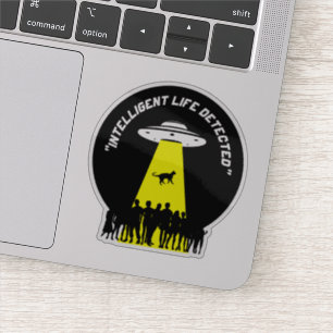 Funny Alien Cat Abduction Sticker