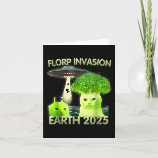 Funny Alien Cat Meme Florp Invasion Earth 2025 Wom Card (Front)