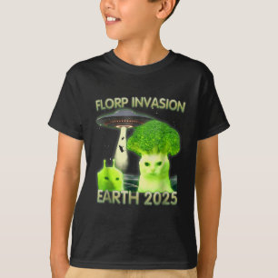 Funny Alien Cat Meme Florp Invasion Earth 2025 Wom T-Shirt