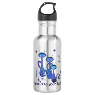 Funny Alien Cats – "Take Us To Your Litter" Stainless Steel Water Bottle