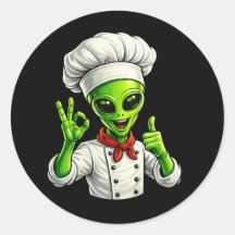 Funny Alien Chef Design Cute Space Cook With Chef
