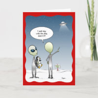 Funny Alien Christmas UFO Santa Rudolph