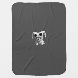 Funny alien dog baby blanket
