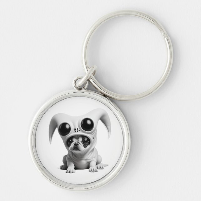 Funny alien dog keychain (Front)