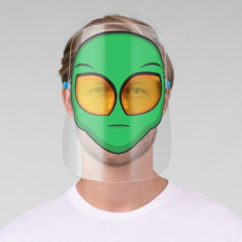 Funny Alien Face UFO Enthusiasts Face Shield