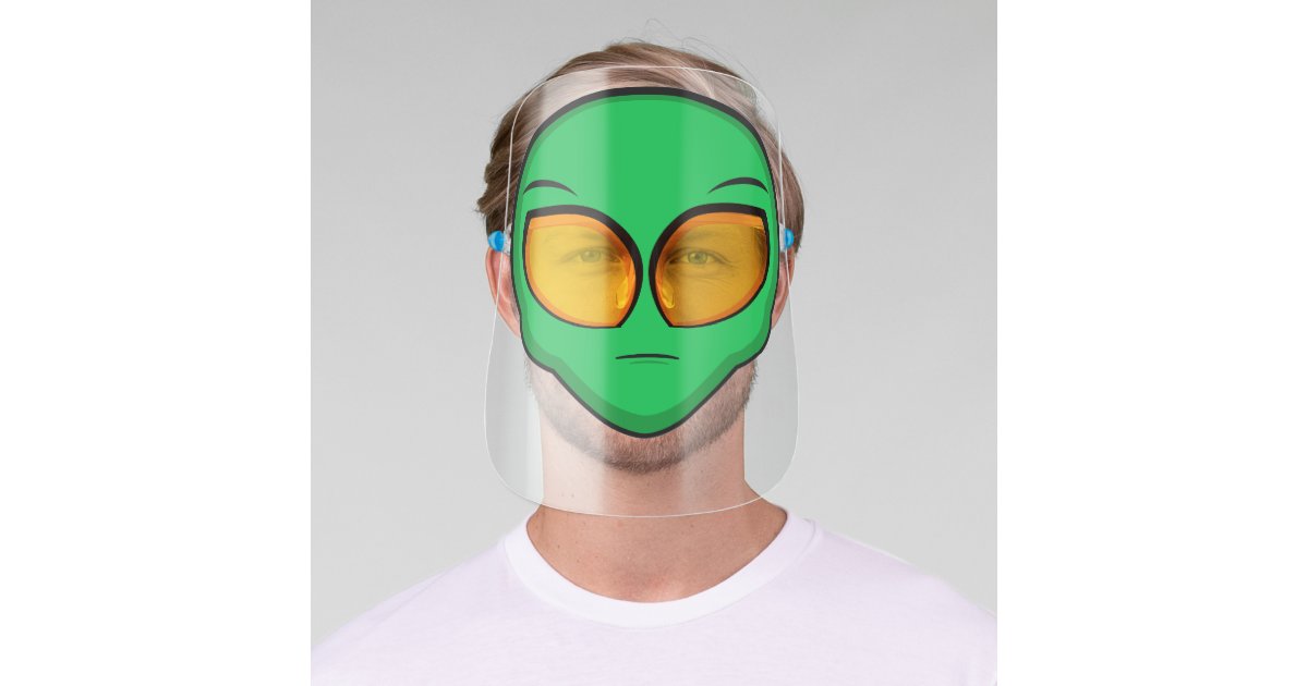 Funny Alien Face UFO Enthusiasts Face Shield | Zazzle