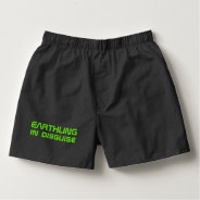 Funny Alien Gift For Men Earthling In Disguise Boxers at Zazzle