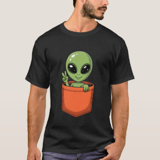 Funny Alien in Pocket Sighting Research Paranormal T-Shirt