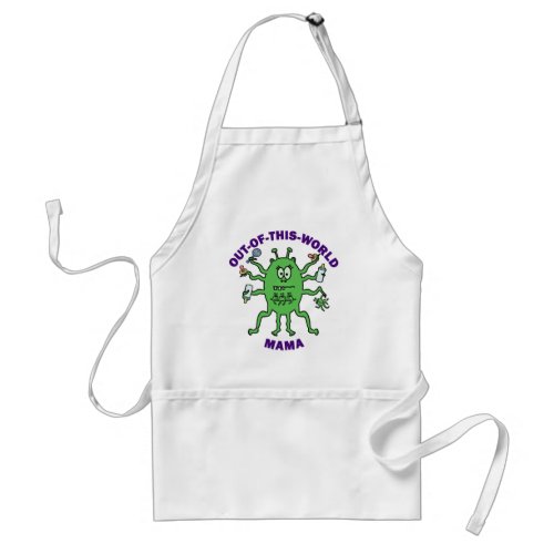 Funny Alien Mama Mothers Day Adult Apron