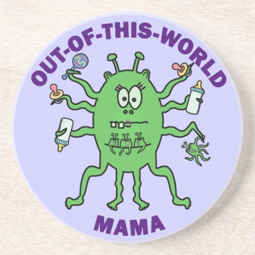 Funny Alien Mama Mothers Day Drink Coaster