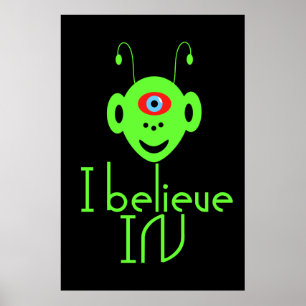 Funny alien monster poster