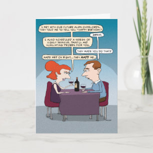 Funny Alien Probe Birthday Card