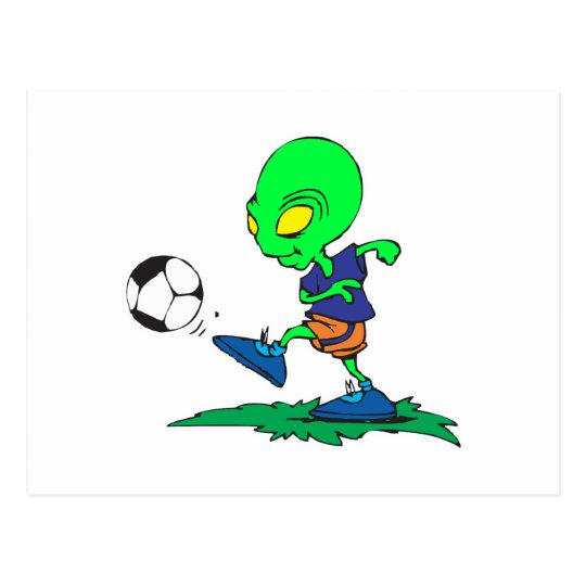 alien with soccer ball shirt