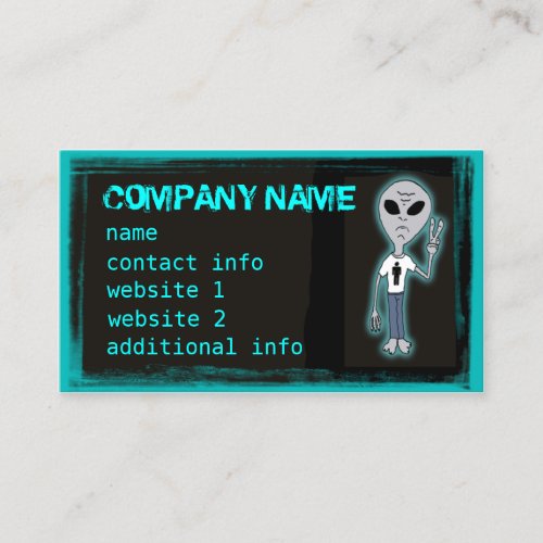 Funny Alien T-Shirt  Customizable Business Cards
