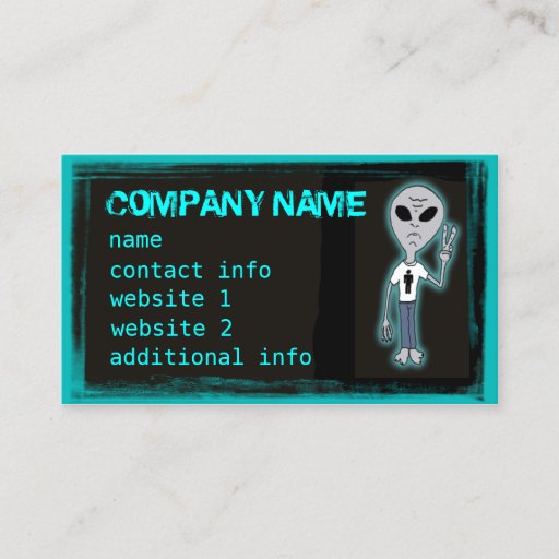 Customizable Funny Alien T-Shirt  Customizable Business Cards