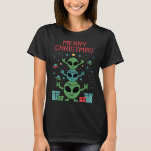Funny Alien Trio Merry Ugly Christmas Santa Hat Xm T-Shirt