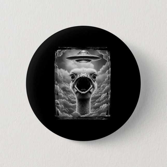 Funny Alien Turkey Ufo Selfie Thanksgiving Men Wom Button (Front)