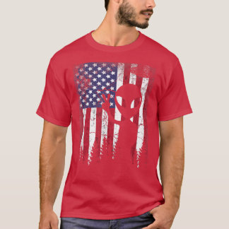 Funny Alien UFO American Flag 4th of July men wome T-Shirt