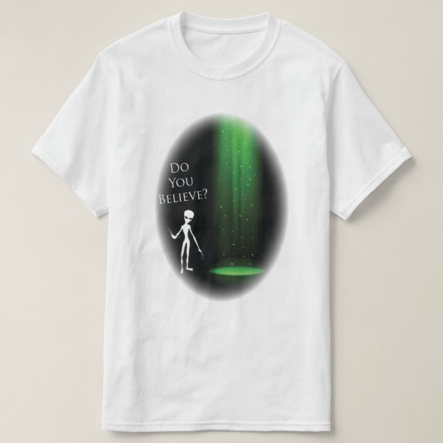 Funny Alien 🎅🛸 UFO Halloween Party T-Shirt (Design Front)