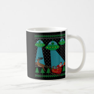 Funny Alien Ufo Santa Sleigh Ugly Christmas Sweate Coffee Mug