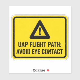 Funny Alien UFO Sci-Fi UAP Flight Path Sticker