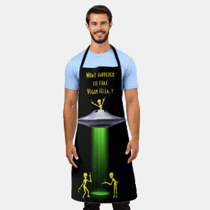 Funny Alien 🛸 Vegan Humor BBQ Apron