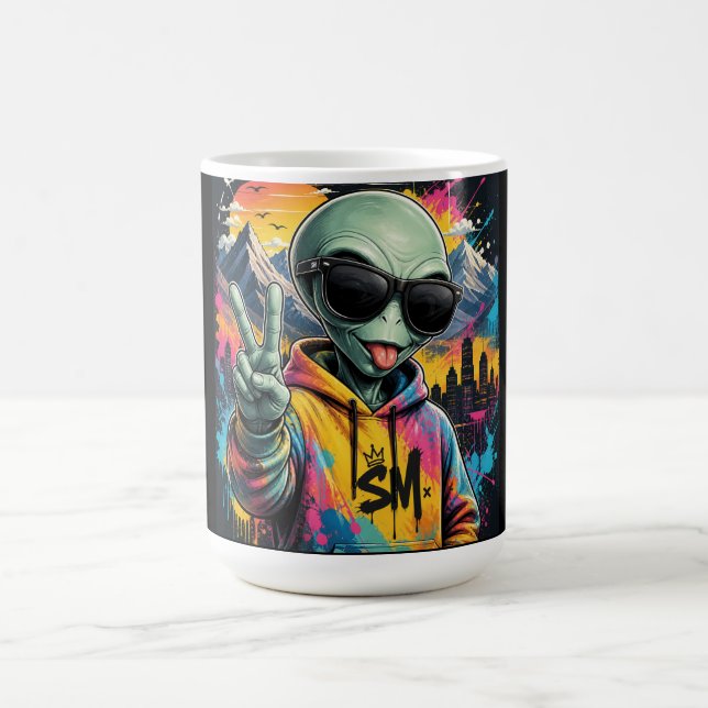 Funny Alien Vibes Coffee Mug (Center)