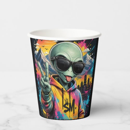 Funny Alien Vibes Paper Cups