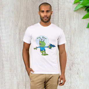 Funny Alien with Ray Gun Sci-Fi Space Invader  T-Shirt
