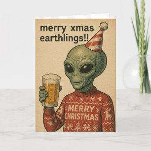 Funny Alien Xmas card