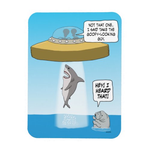 Funny Aliens Abduct Shark As Manatee Watches Magnet