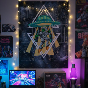 Funny aliens Graphics Galactic Humans don't exist Poster