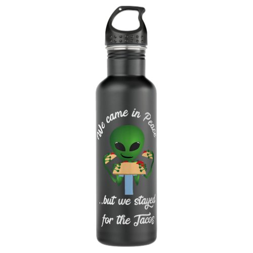 Funny Aliens Love Tacos  Stainless Steel Water Bottle