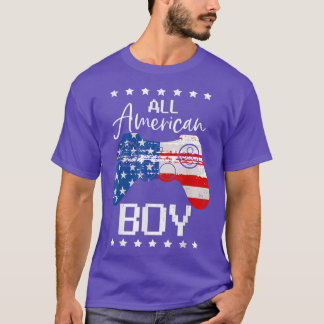 Funny All American Boys 4th July Son Video Game U T-Shirt